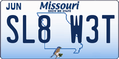 MO license plate SL8W3T