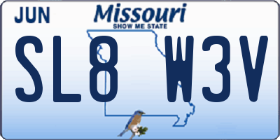 MO license plate SL8W3V