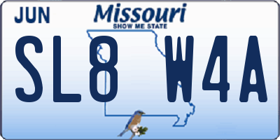 MO license plate SL8W4A