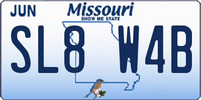 MO license plate SL8W4B