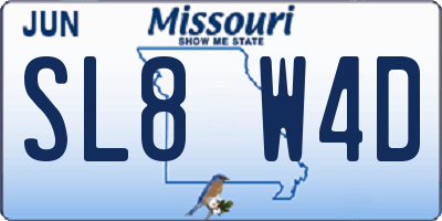 MO license plate SL8W4D