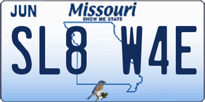 MO license plate SL8W4E