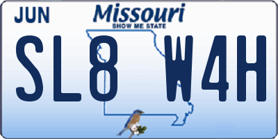 MO license plate SL8W4H
