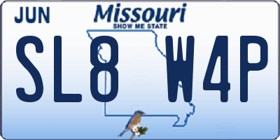 MO license plate SL8W4P