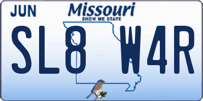 MO license plate SL8W4R