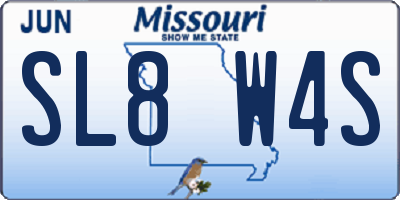 MO license plate SL8W4S