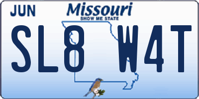 MO license plate SL8W4T