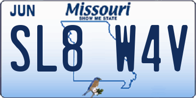 MO license plate SL8W4V