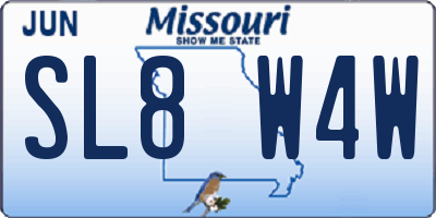 MO license plate SL8W4W