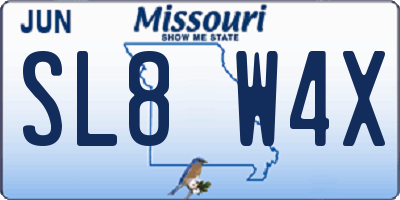 MO license plate SL8W4X