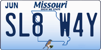MO license plate SL8W4Y