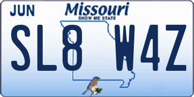 MO license plate SL8W4Z