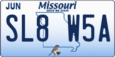 MO license plate SL8W5A