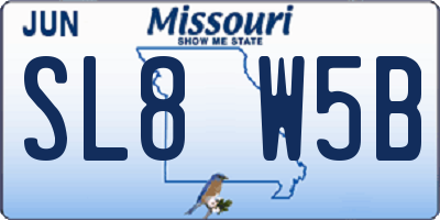 MO license plate SL8W5B