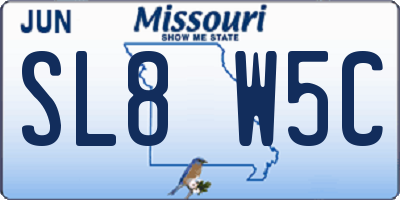 MO license plate SL8W5C