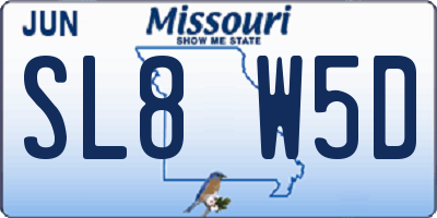 MO license plate SL8W5D