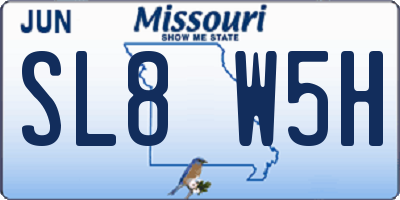 MO license plate SL8W5H
