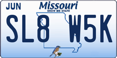 MO license plate SL8W5K