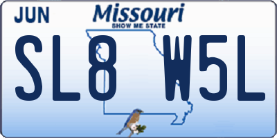 MO license plate SL8W5L