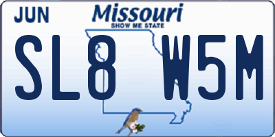 MO license plate SL8W5M
