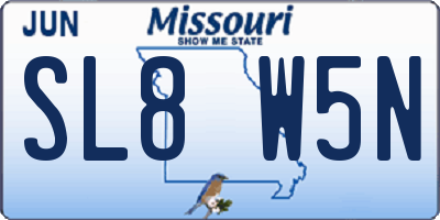 MO license plate SL8W5N