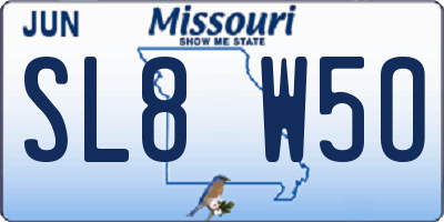 MO license plate SL8W5O