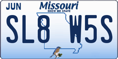 MO license plate SL8W5S