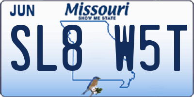 MO license plate SL8W5T