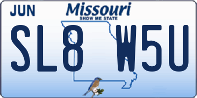 MO license plate SL8W5U