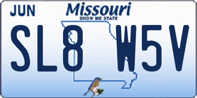 MO license plate SL8W5V
