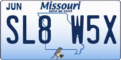 MO license plate SL8W5X