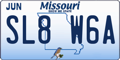 MO license plate SL8W6A