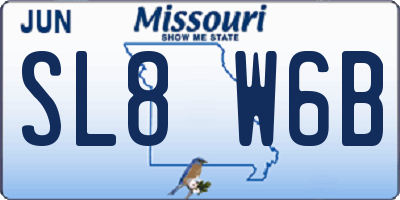 MO license plate SL8W6B