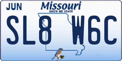 MO license plate SL8W6C