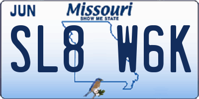 MO license plate SL8W6K
