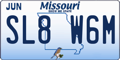 MO license plate SL8W6M