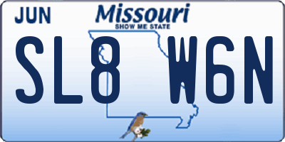 MO license plate SL8W6N