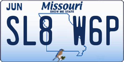 MO license plate SL8W6P