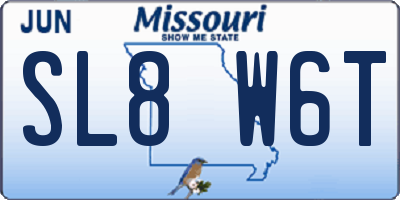 MO license plate SL8W6T