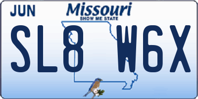 MO license plate SL8W6X