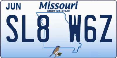 MO license plate SL8W6Z