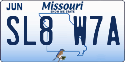MO license plate SL8W7A