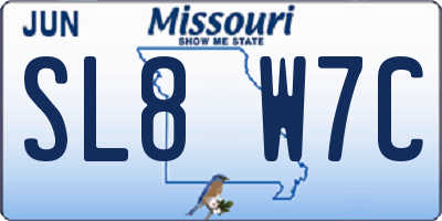 MO license plate SL8W7C