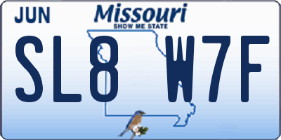 MO license plate SL8W7F