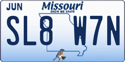 MO license plate SL8W7N