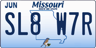 MO license plate SL8W7R