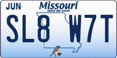 MO license plate SL8W7T