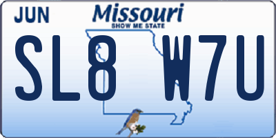 MO license plate SL8W7U