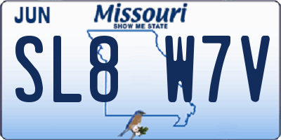 MO license plate SL8W7V
