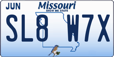 MO license plate SL8W7X